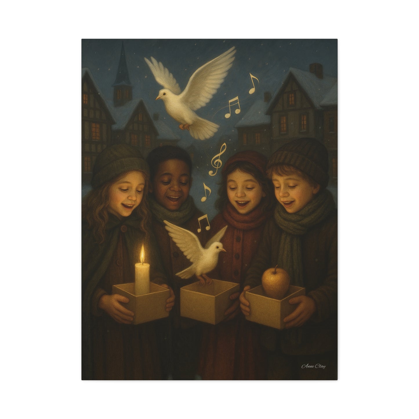 Spirit of Christmas, Share the Sound of Peace Holiday Cheer Canvas Art