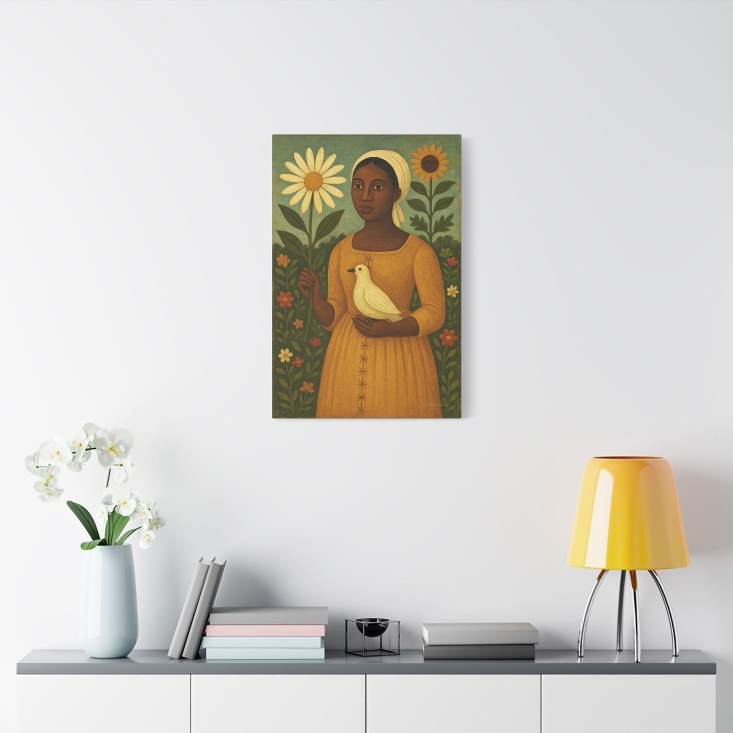Floral Portrait Canvas Art – Vintage-Inspired Wall Decor, Home Accent, Gift for Her, Botanical Artwork, Unique Wall Hanging