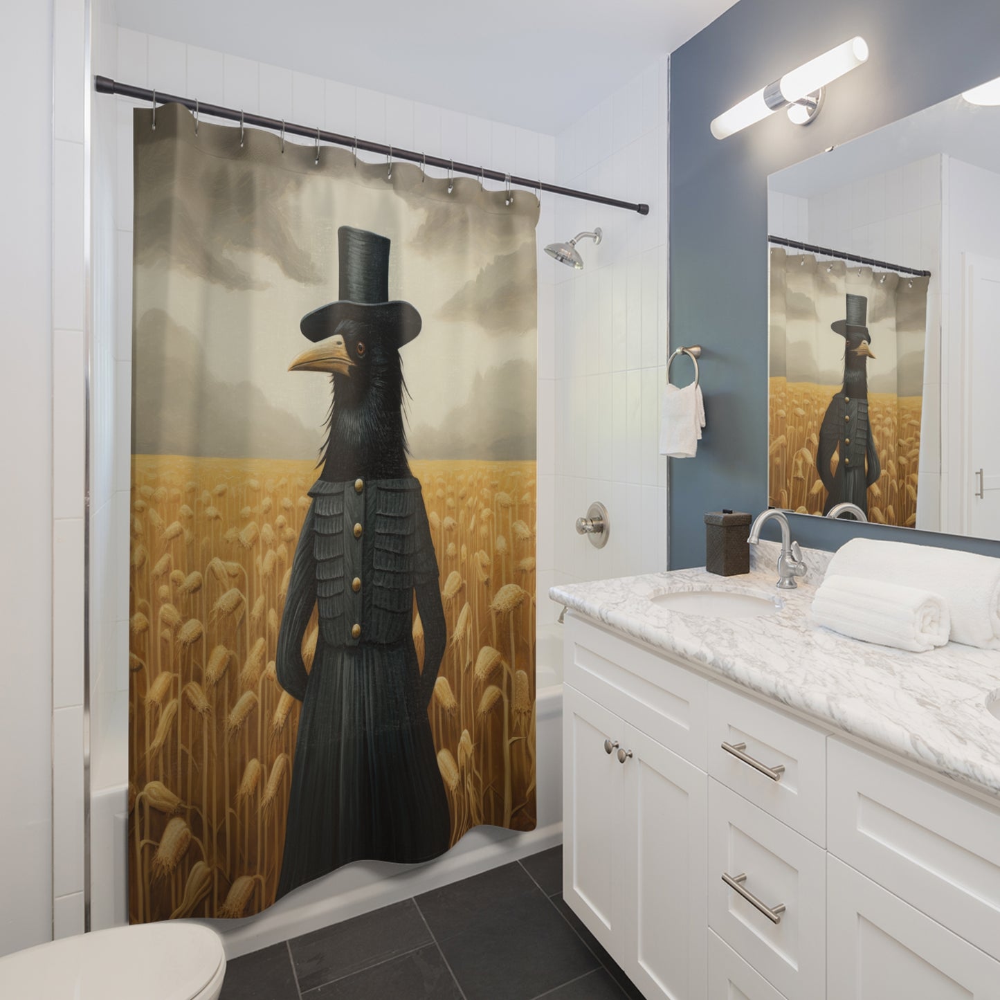 Proper Crow Shower Curtains