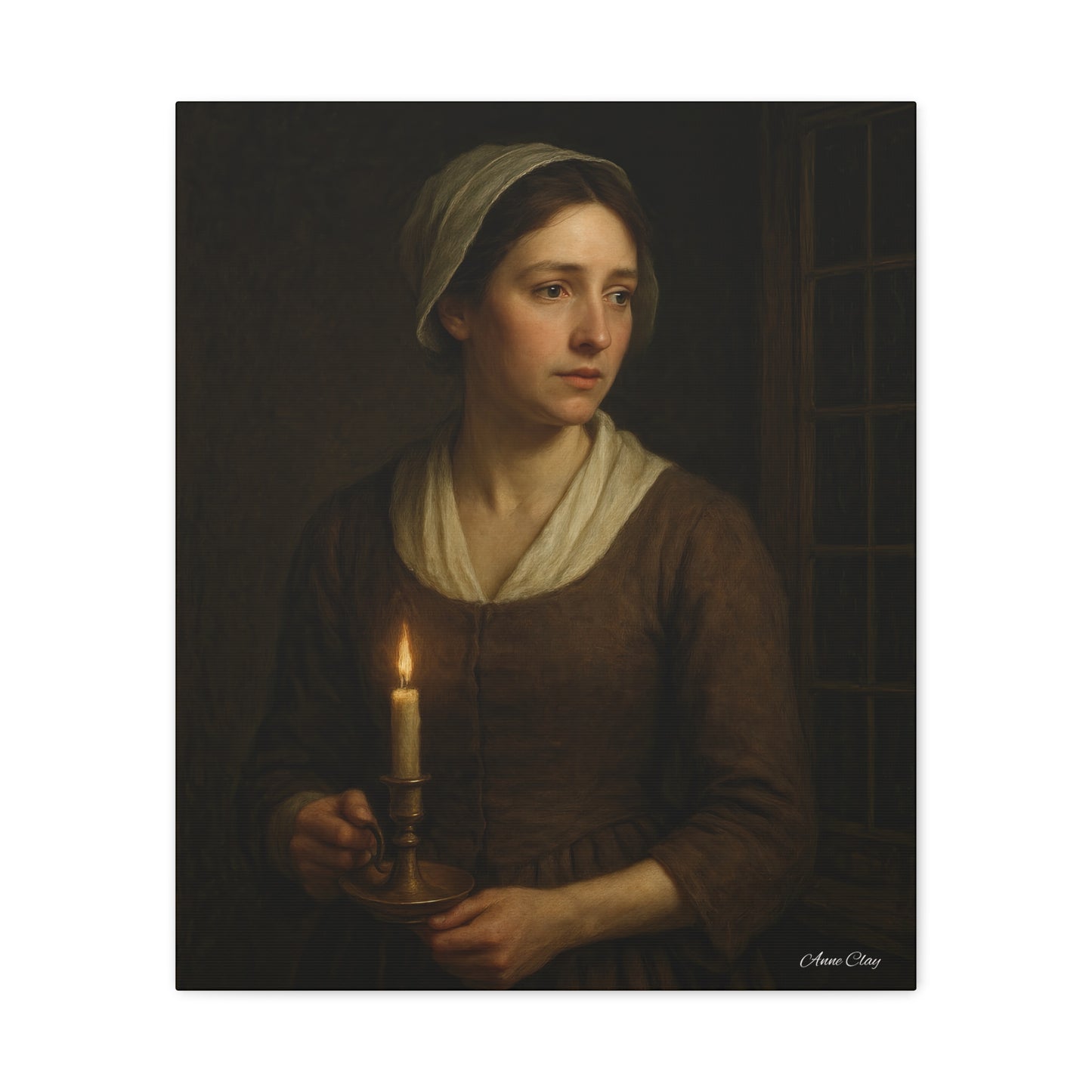 Candlelight Portrait Matte Canvas Print — Stretched Wall Art