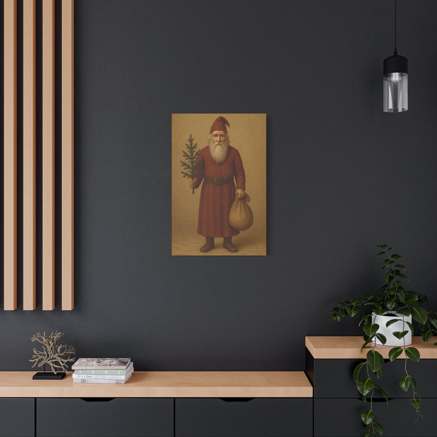 Vintage Santa Canvas Wall Art